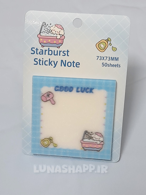 استیک نوت ۵۰ برگ شفاف شاین دار طرح ببعی